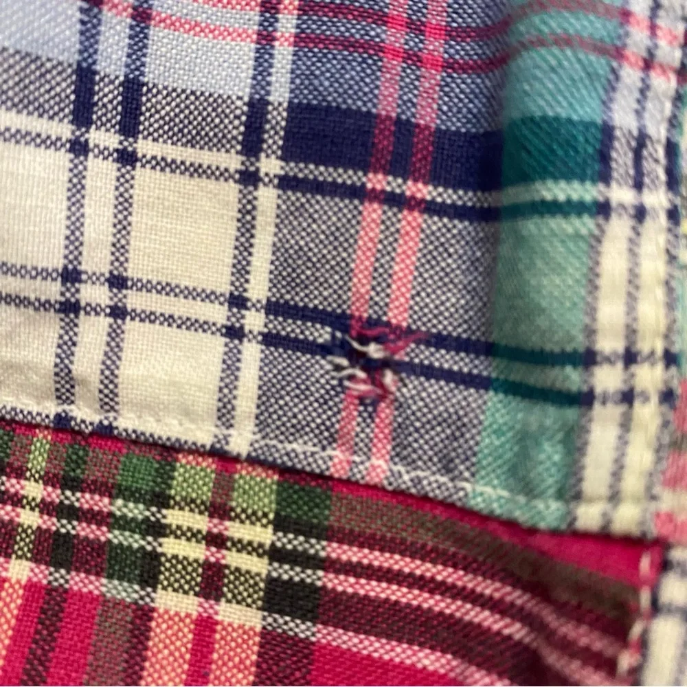 J. Crew Vintage Madras Patchwork Plaid Cotton Preppy Nautical Men’s Shorts 34